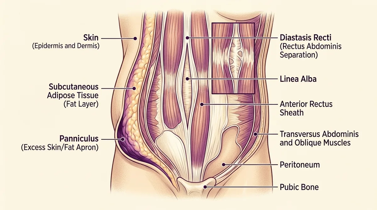 Abdominoplasty (Tummy Tuck) & Mommy Makeover clinical illustration