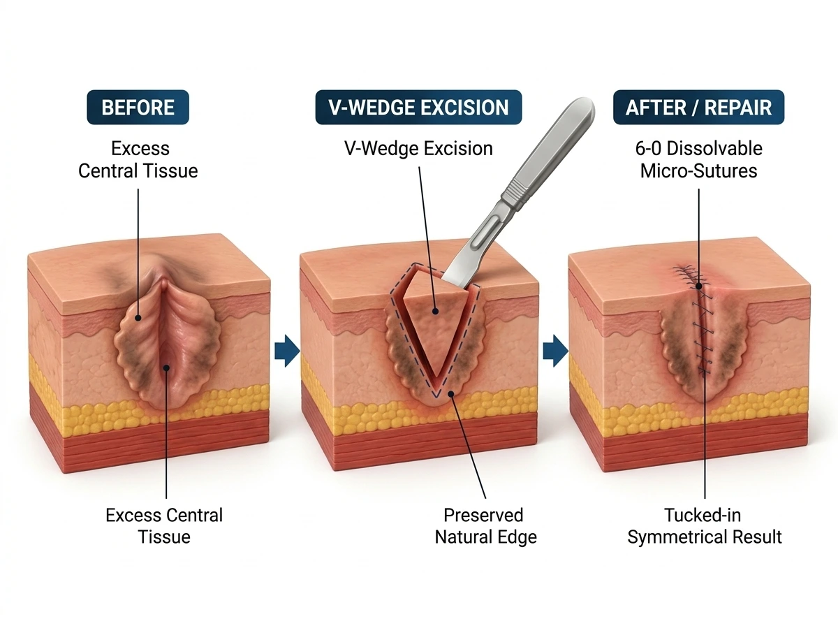V-Wedge Resection Labiaplasty